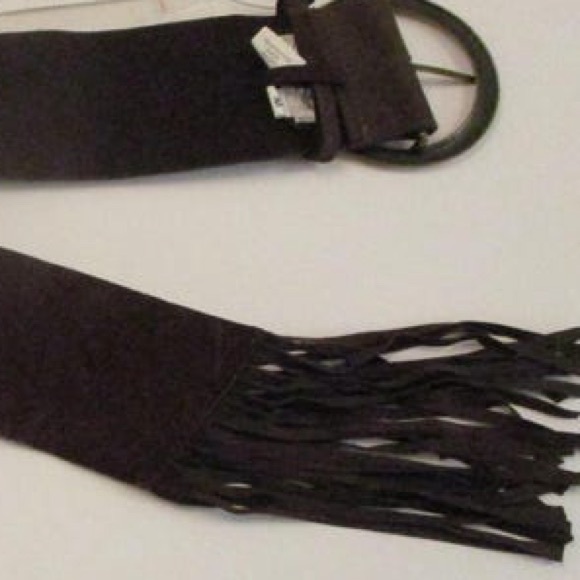 Tasha Polizzi Leather Fringe Belt seed beaded turquoise brass studs RTL 395 NWOT - Picture 8 of 8